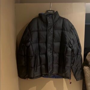 Pacific Trail Men’s Down Reversible Puffer Jacket in Black/Royal Blue Sz XL